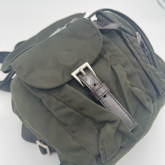 PRADA Nylon Tessuto Backpack Olive Green | Brown - Picture 5 of 11